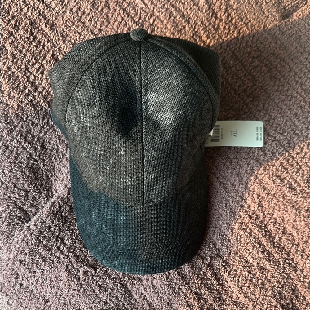 Anthropologie Black Cloth Baseball Hat — NWT